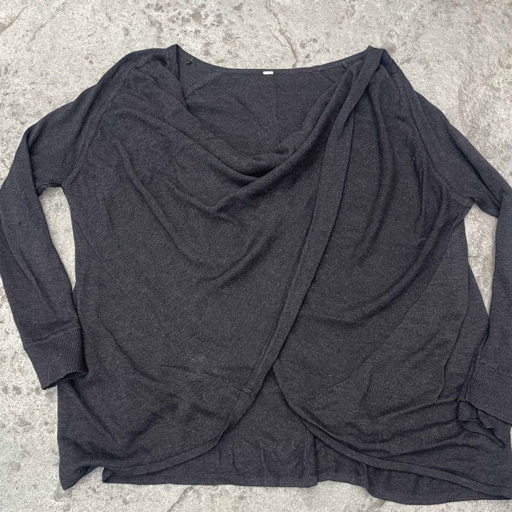 Lululemon Wrap Twist Front Long Sleeve Draped Back Sweater - Picture 2 of 5